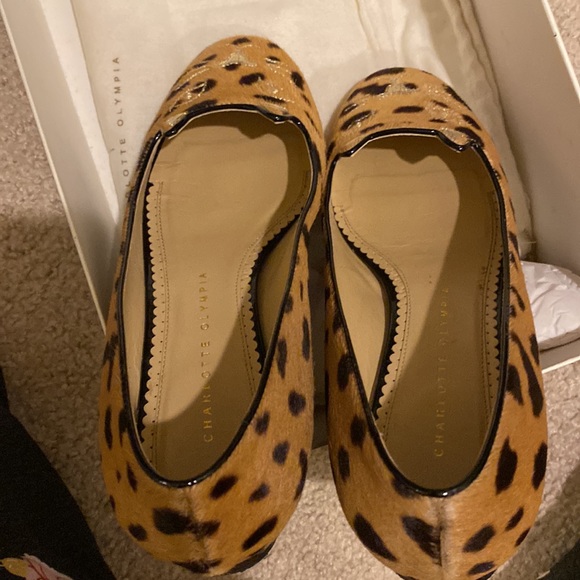 Authentic Charlotte Olympia Leopard pattern cat flats 38 - Picture 5 of 9